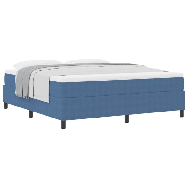 Boxspringbett Blau und Weiß 180 x 200 cm Cordstoff