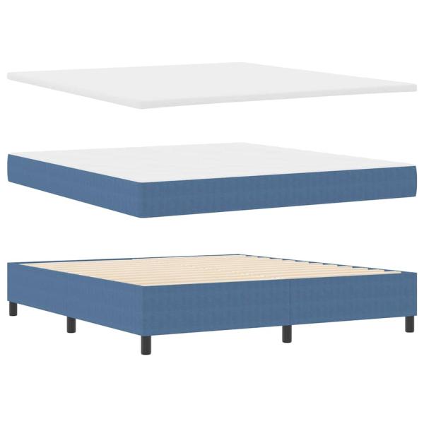 Boxspringbett Blau und Weiß 180 x 200 cm Cordstoff