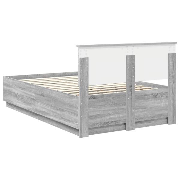 Bettrahmen Graues Sonoma 135 x 190 cm Holzwerkstoff
