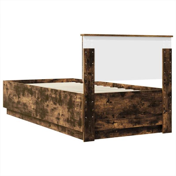 Bettrahmen Geräucherte Eiche 90 x 200 cm Holzwerkstoff