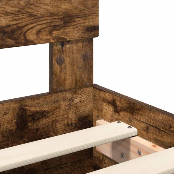 Bettrahmen Geräucherte Eiche 70 x 190 cm Holzwerkstoff