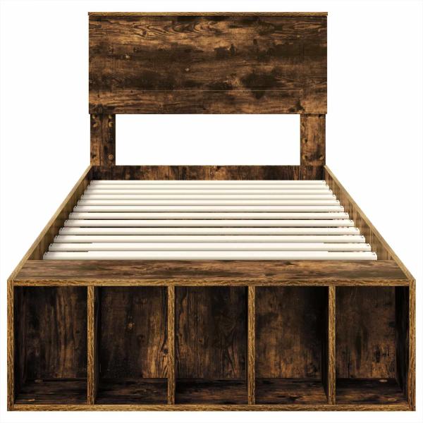 Bettrahmen Geräucherte Eiche 90 x 190 cm Holzwerkstoff