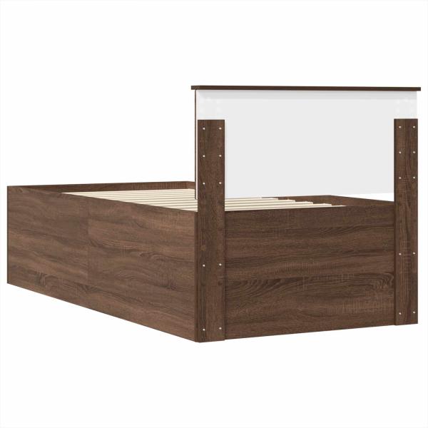 Tagesbett Braun Eiche und Schwarz 100 x 200 cm Holzwerkstoff