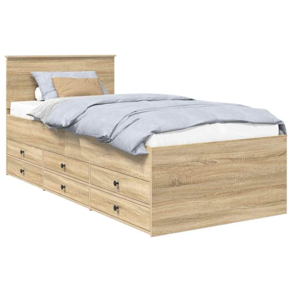 Tagesbett Sonoma Eiche und Schwarz 90 x 190 cm Holzwerkstoff
