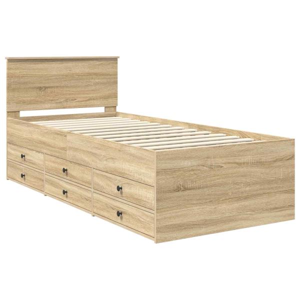Tagesbett Sonoma Eiche und Schwarz 90 x 190 cm Holzwerkstoff