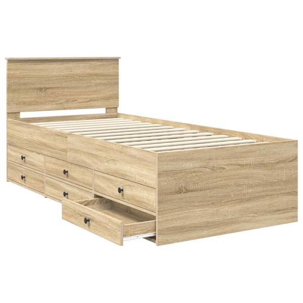 Tagesbett Sonoma Eiche und Schwarz 90 x 190 cm Holzwerkstoff
