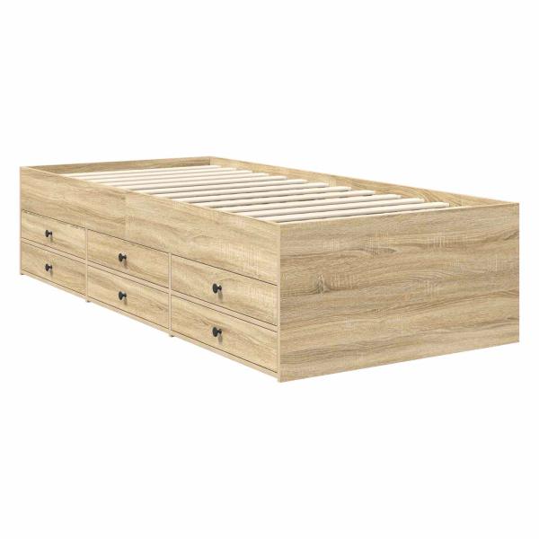 Tagesbett Sonoma Eiche und Schwarz 90 x 190 cm Holzwerkstoff