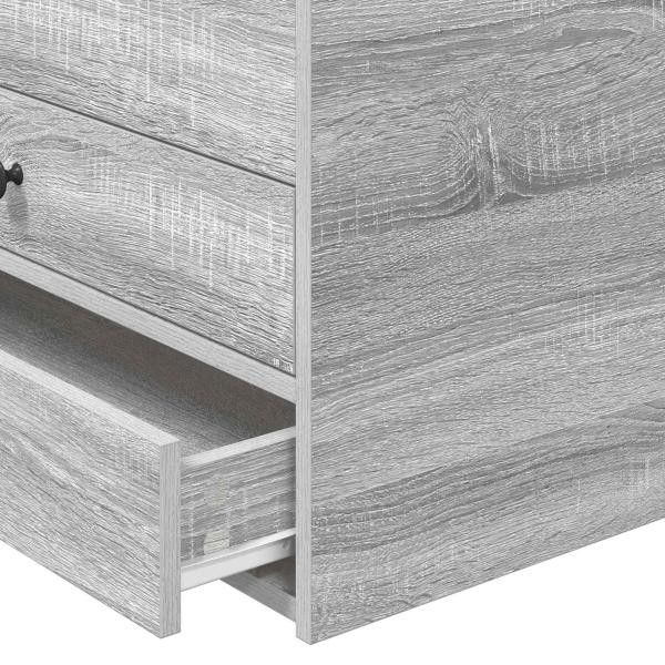 Tagesbett Grau Sonoma und Schwarz 75 x 190 cm Holzwerkstoff