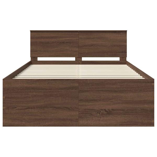 Bettrahmen Braun Eichen-Optik 140 x 200 cm Holzwerkstoff