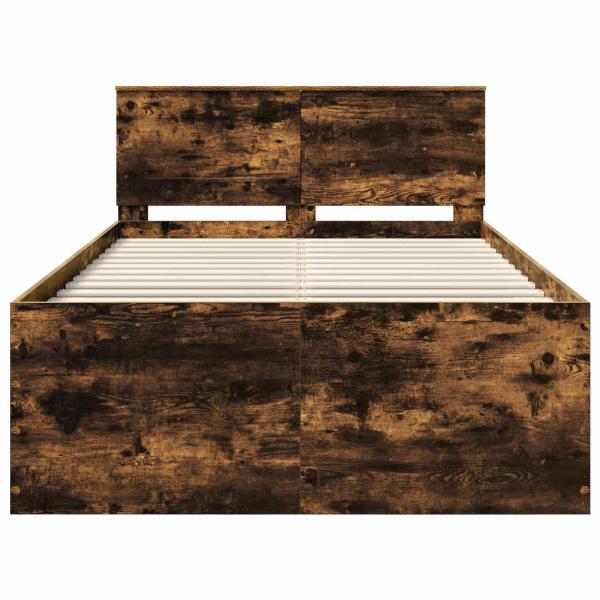 Bettrahmen Geräucherte Eiche 120 x 190 cm Holzwerkstoff