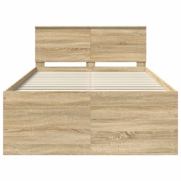 Bettrahmen mit Kopfteil Sonoma-Eiche 120 x 200 cm Holzwerkstoff