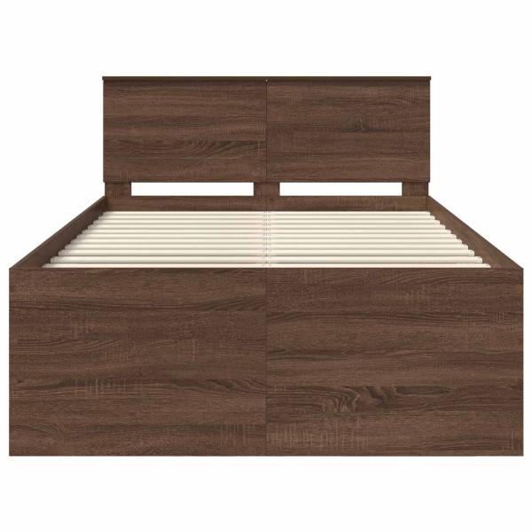 Bettrahmen Braun Eichen-Optik 120 x 200 cm Holzwerkstoff