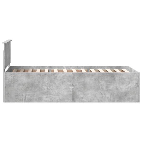 Bettrahmen mit Kopfteil Beton Grau 120 x 200 cm Holzwerkstoff