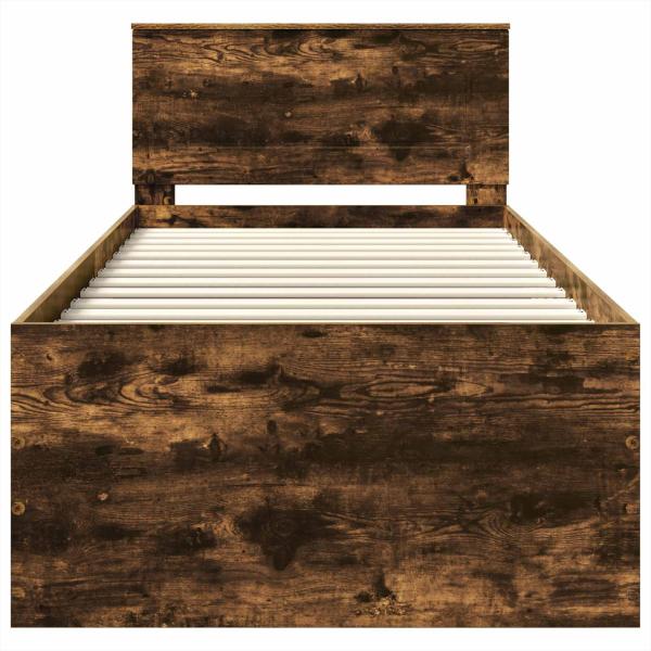 Bettrahmen Geräucherte Eiche 90 x 190 cm Holzwerkstoff