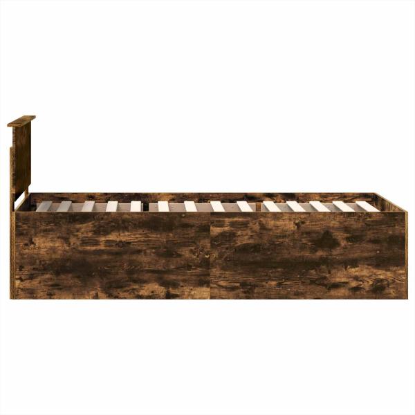 Bettrahmen Geräucherte Eiche 90 x 190 cm Holzwerkstoff
