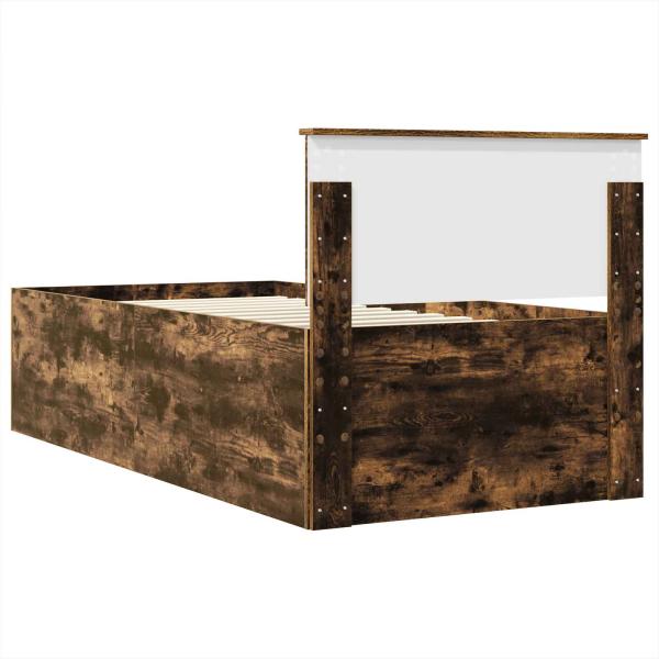 Bettrahmen Geräucherte Eiche 90 x 190 cm Holzwerkstoff