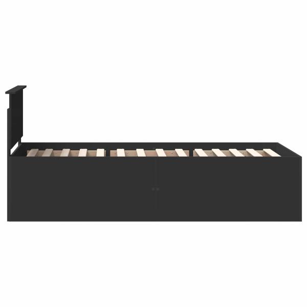 Bettrahmen mit Kopfteil Schwarz 90 x 200 cm Holzwerkstoff