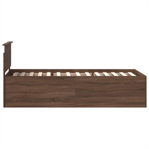 Bettrahmen Braun Eichen-Optik 75 x 190 cm Holzwerkstoff