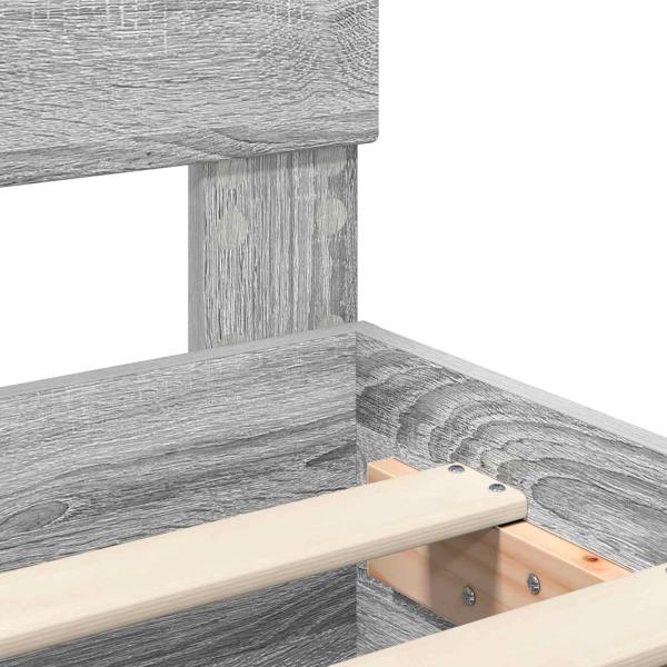 Bettrahmen Graues Sonoma 200 x 200 cm Holzwerkstoff