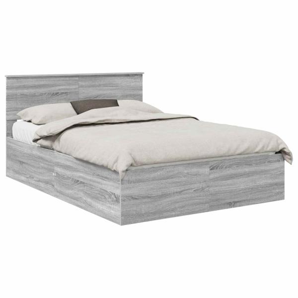 Bettrahmen Graues Sonoma 150 x 200 cm Holzwerkstoff