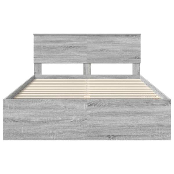 Bettrahmen Graues Sonoma 150 x 200 cm Holzwerkstoff