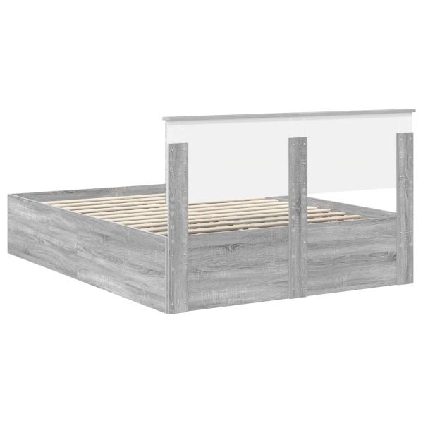 Bettrahmen Graues Sonoma 150 x 200 cm Holzwerkstoff