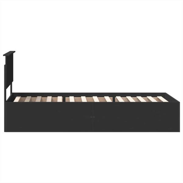 Bettrahmen mit Kopfteil Schwarz 75 x 190 cm Holzwerkstoff