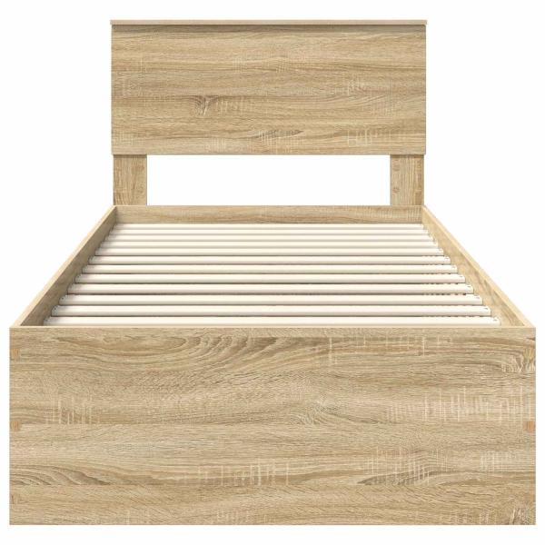 Bettrahmen mit Kopfteil Sonoma-Eiche 75 x 190 cm Holzwerkstoff