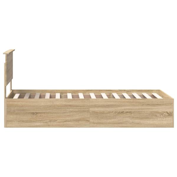 Bettrahmen mit Kopfteil Sonoma-Eiche 75 x 190 cm Holzwerkstoff