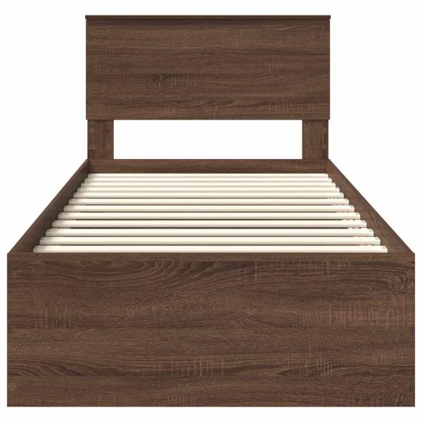 Bettrahmen Braun Eichen-Optik 75 x 190 cm Holzwerkstoff
