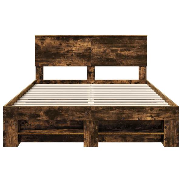Bettrahmen Geräucherte Eiche 140 x 200 cm Holzwerkstoff