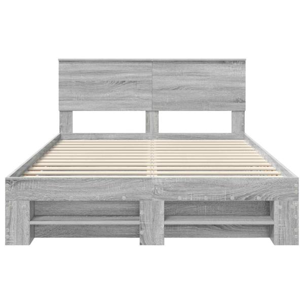 Bettrahmen Graues Sonoma 140 x 200 cm Holzwerkstoff