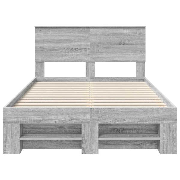 Bettrahmen Graues Sonoma 137 x 203 cm Holzwerkstoff