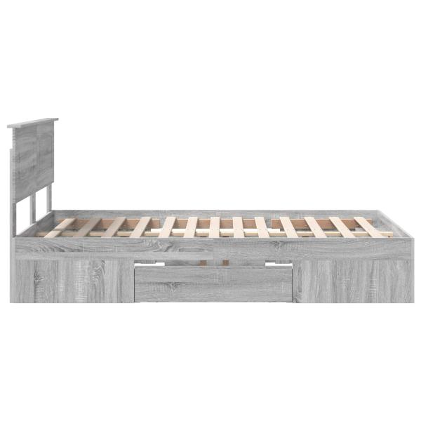 Bettrahmen Graues Sonoma 137 x 203 cm Holzwerkstoff