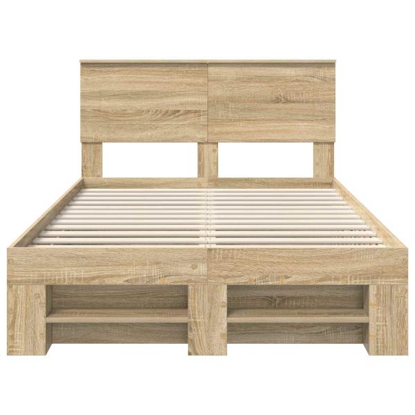 Bettrahmen mit Kopfteil Sonoma-Eiche 120 x 200 cm Holzwerkstoff