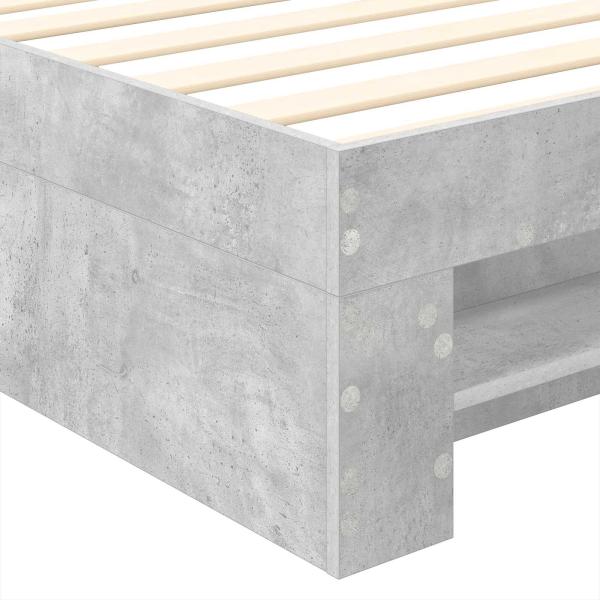 Bettrahmen mit Kopfteil Beton Grau 100 x 200 m Holzwerkstoff