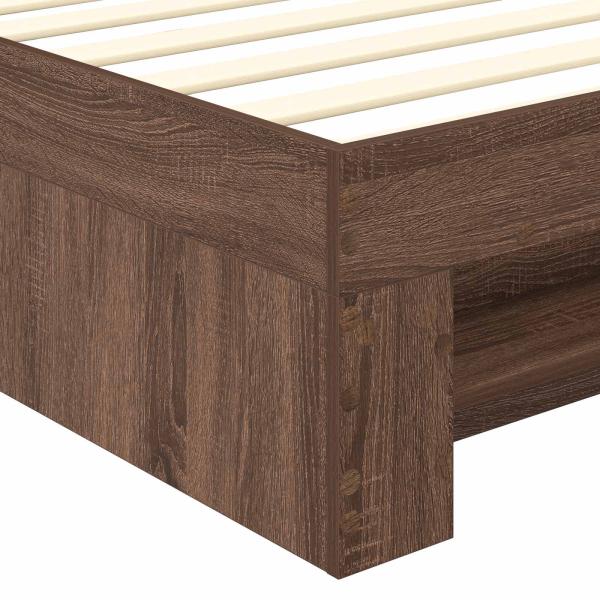 Bettrahmen Braun Eichen-Optik 90 x 200 cm Holzwerkstoff