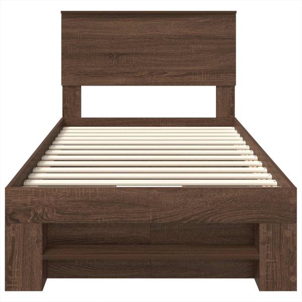 Bettrahmen Braun Eichen-Optik 90 x 200 cm Holzwerkstoff