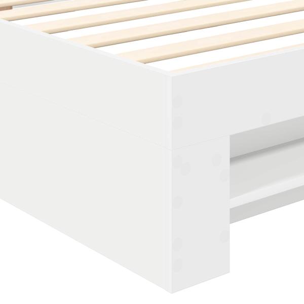 Bettrahmen mit Kopfteil Weiß 80 x 200 cm Holzwerkstoff