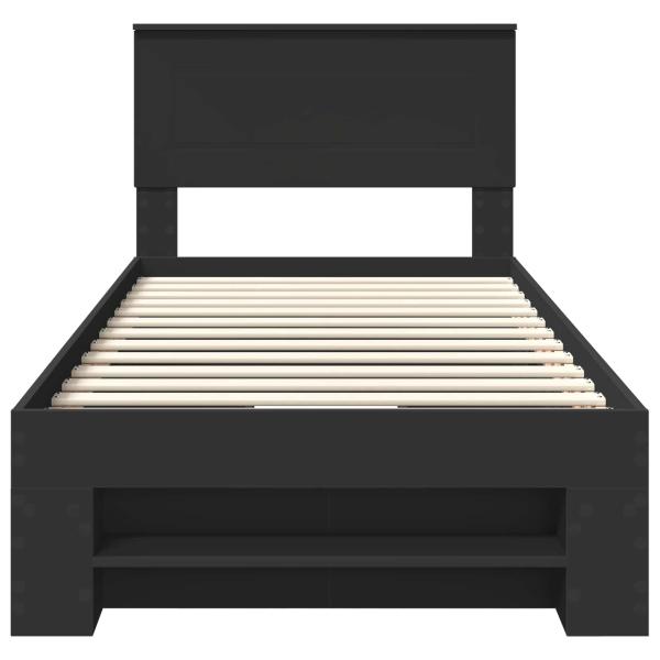 Bettrahmen mit Kopfteil Schwarz 80 x 200 cm Holzwerkstoff