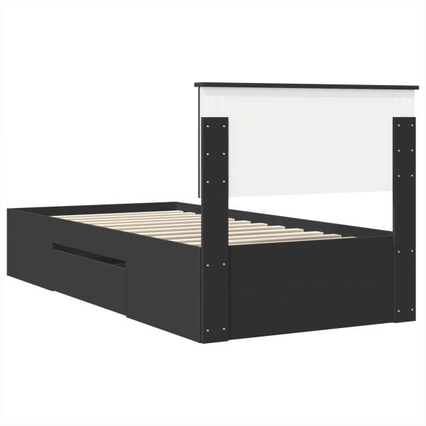 Bettrahmen mit Kopfteil Schwarz 80 x 200 cm Holzwerkstoff