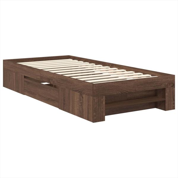 Bettrahmen Braun Eichen-Optik 80 x 200 cm Holzwerkstoff