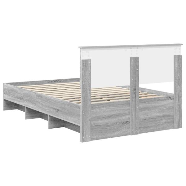 Bettrahmen Graues Sonoma 137 x 203 cm Holzwerkstoff