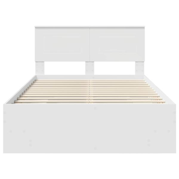Bettrahmen mit Kopfteil Weiß 120 x 123 cm Holzwerkstoff