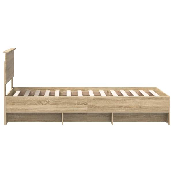 Bettrahmen mit Kopfteil Sonoma-Eiche 120 x 123 cm Holzwerkstoff