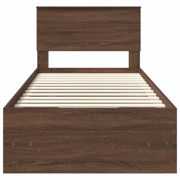 Bettrahmen Braun Eichen-Optik 90 x 200 cm Holzwerkstoff