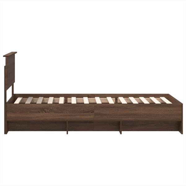 Bettrahmen Braun Eichen-Optik 90 x 200 cm Holzwerkstoff