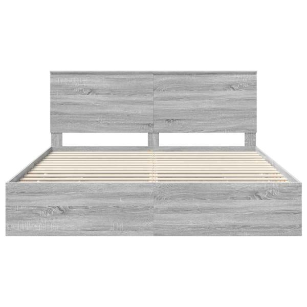 Bettrahmen Graues Sonoma 200 x 200 cm Ingenieurs Holz