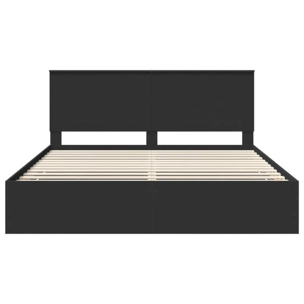 Bettrahmen mit Schubladen Schwarz 180 x 200 cm Ingenieurs Holz
