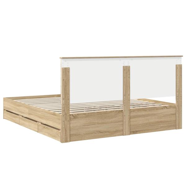 Bettrahmen Sonoma-Eiche 180 x 200 cm Ingenieurs Holz